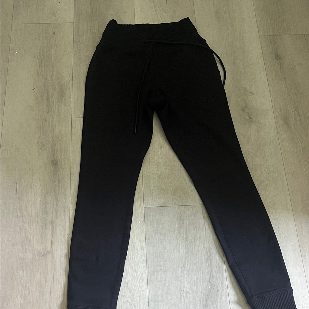 Avalanche Black Jogger Pants with drawstring and cuffed bottom